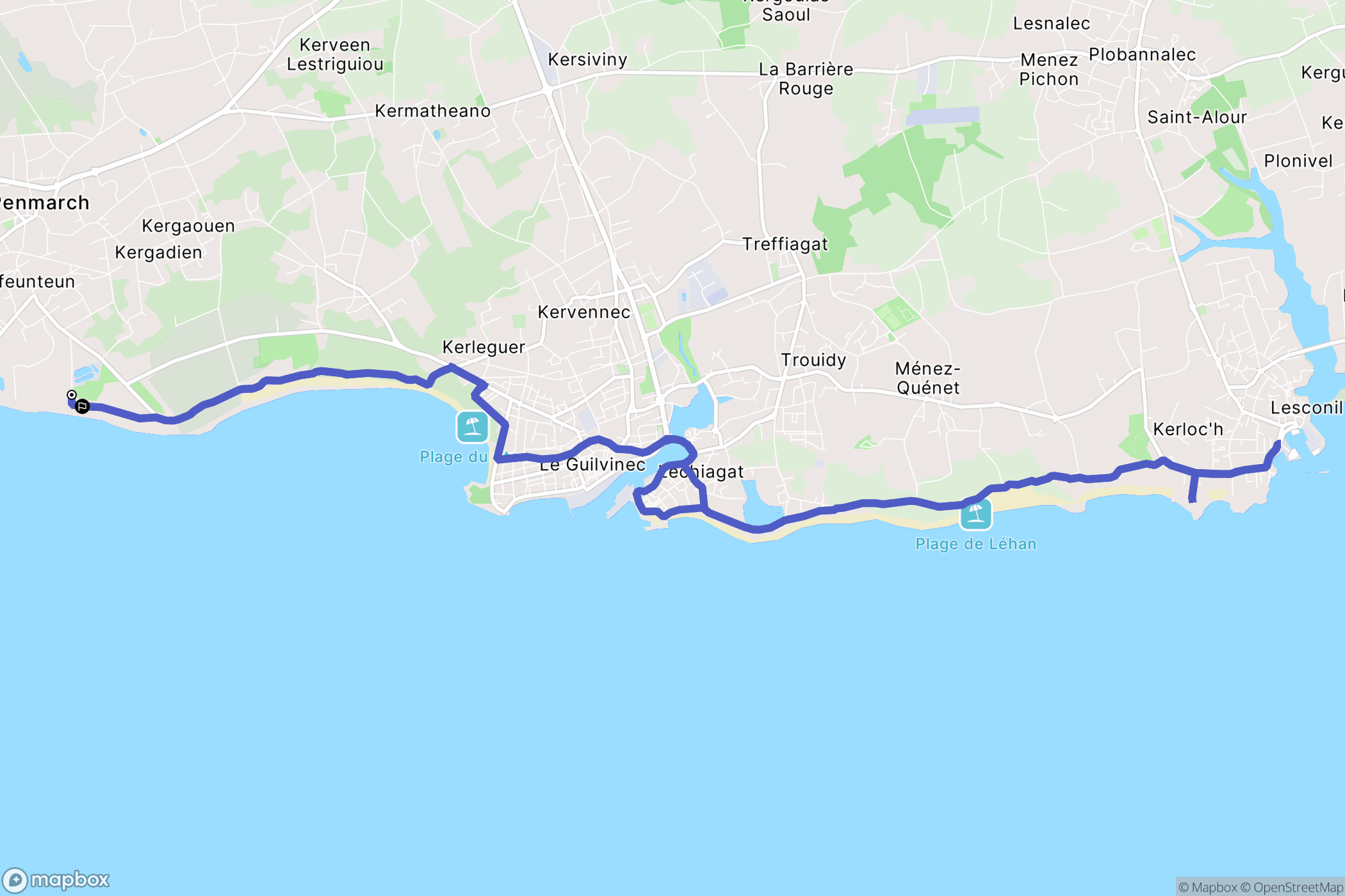 Penmarc'h : carte du parcours de randonnée - France