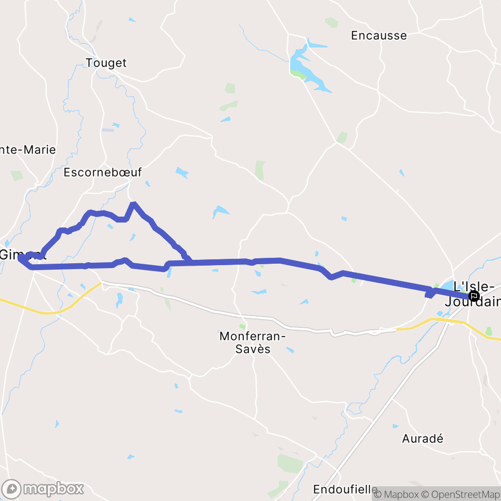L'Isle-Jourdain : carte du parcours de randonnée - France