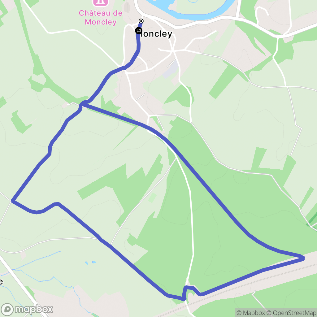 Moncley : carte du parcours de randonnée - France