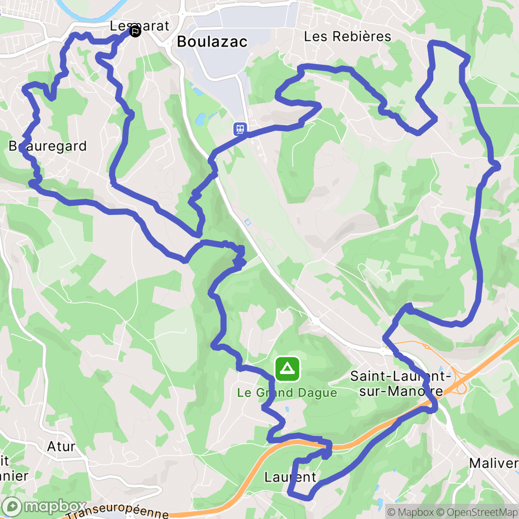 Boulazac Isle Manoire : carte du parcours de randonnée - France