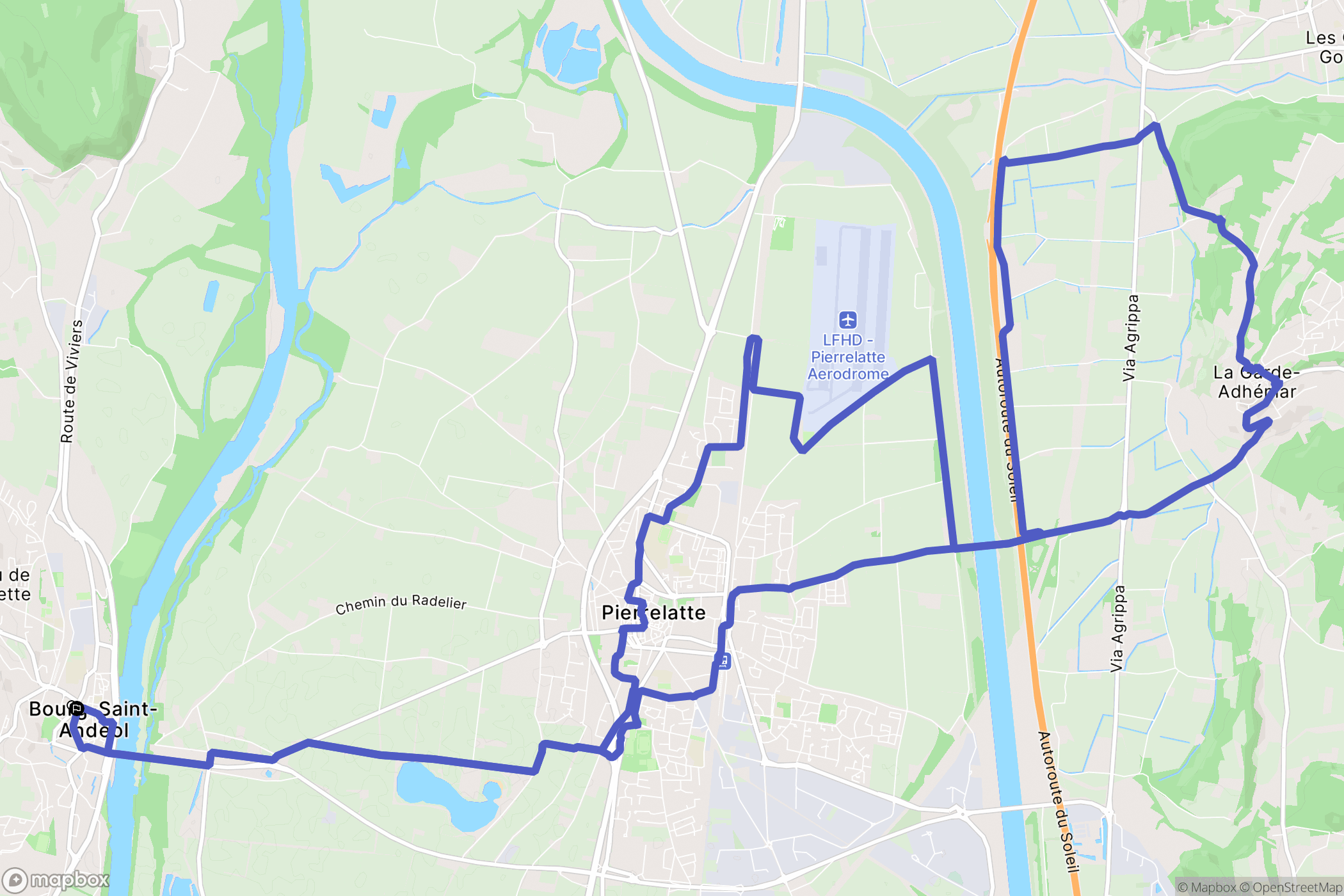 Bourg-Saint-Andéol : carte du parcours de randonnée - France