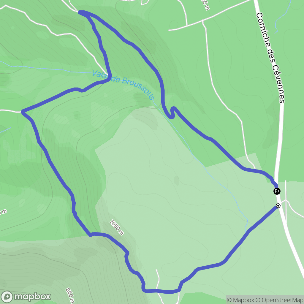 Vebron : carte du parcours de randonnée - France