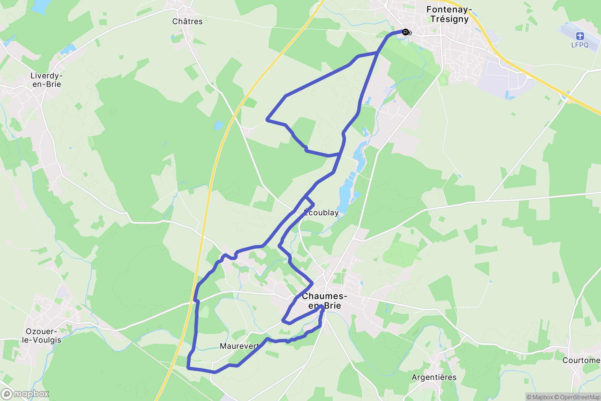 Fontenay-Trésigny : carte du parcours de randonnée - France