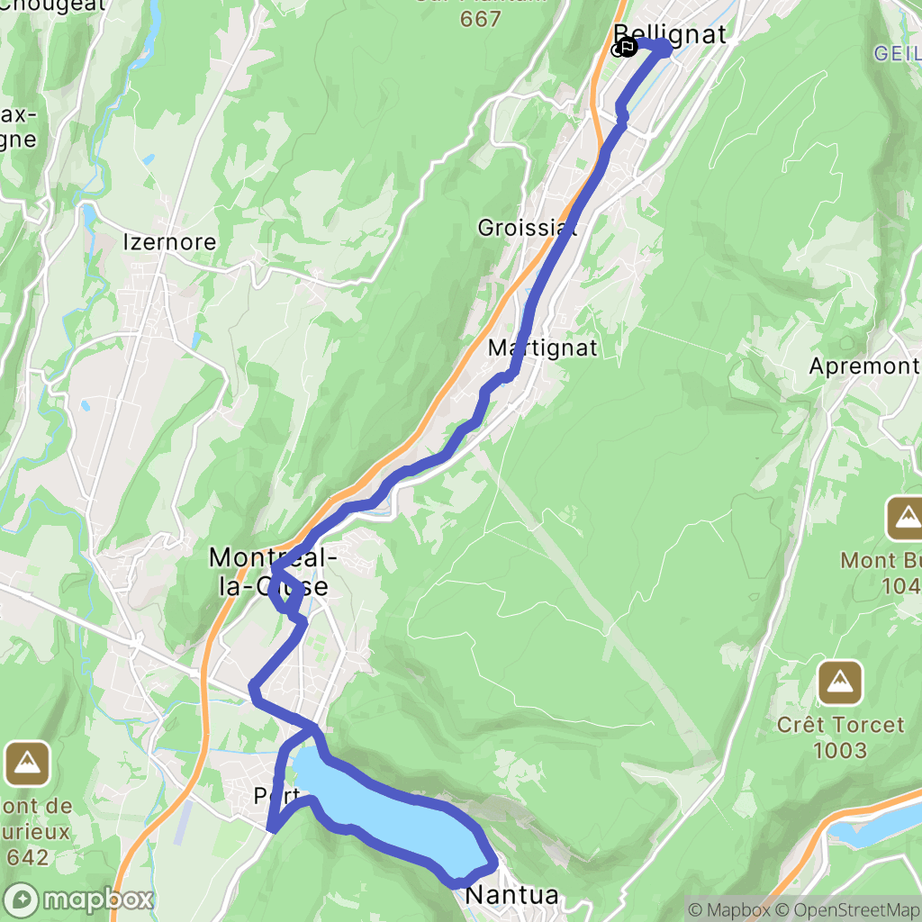 Bellignat : carte du parcours de randonnée - France