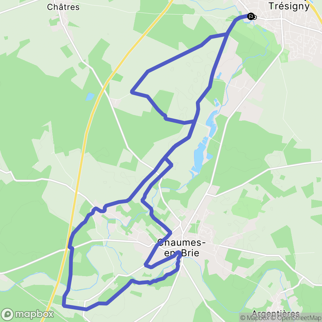Fontenay-Trésigny : carte du parcours de randonnée - France