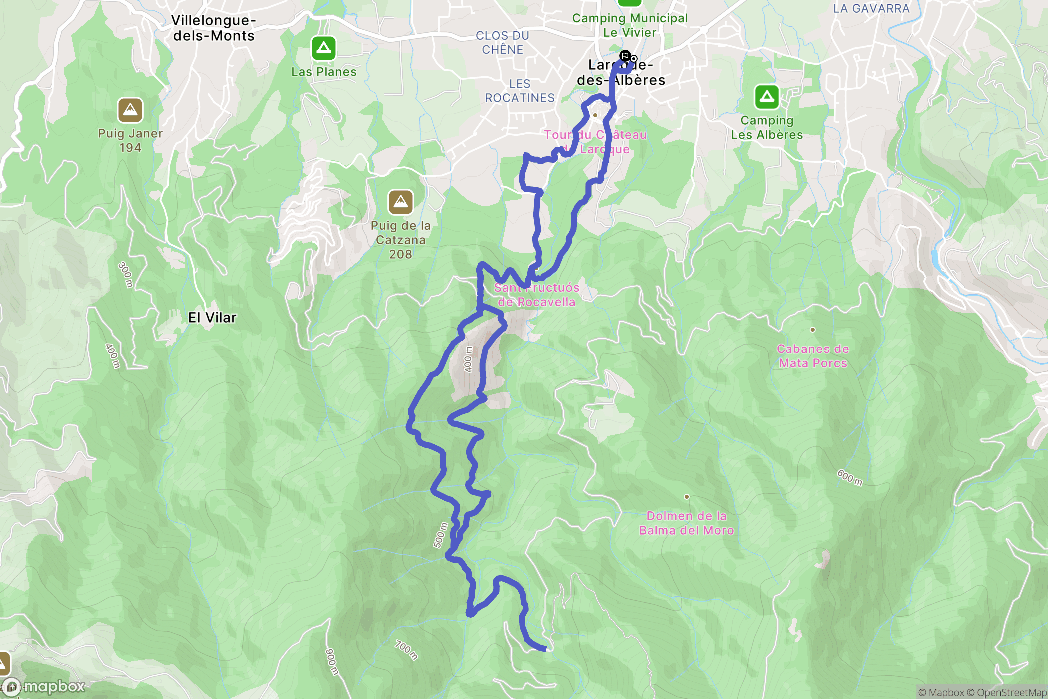 Laroque-des-Albères : carte du parcours de randonnée - France