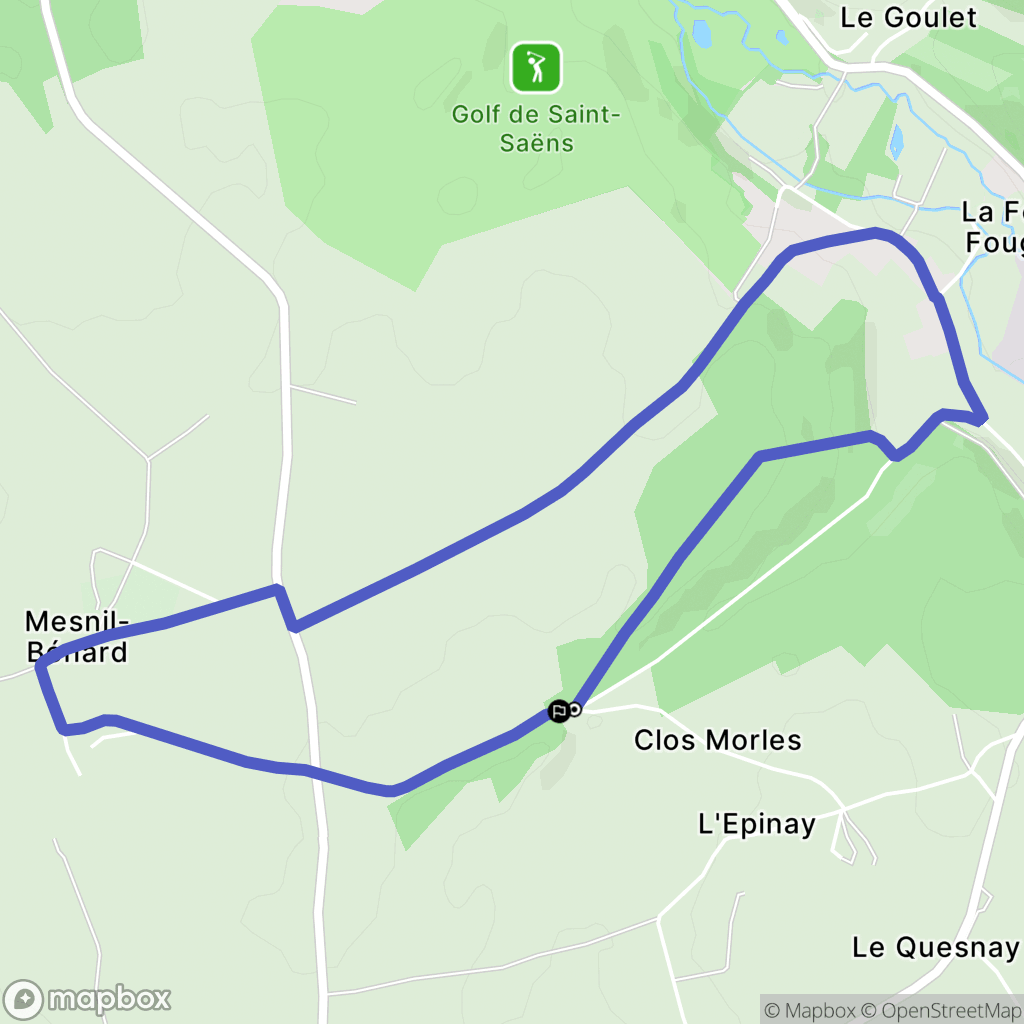 Saint-Saëns : carte du parcours de randonnée - France