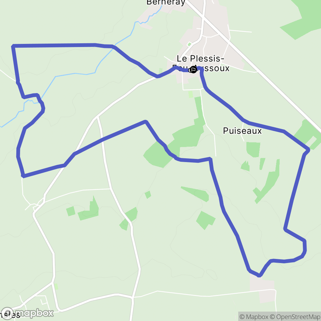 Le Plessis-Feu-Aussoux : carte du parcours de randonnée - France