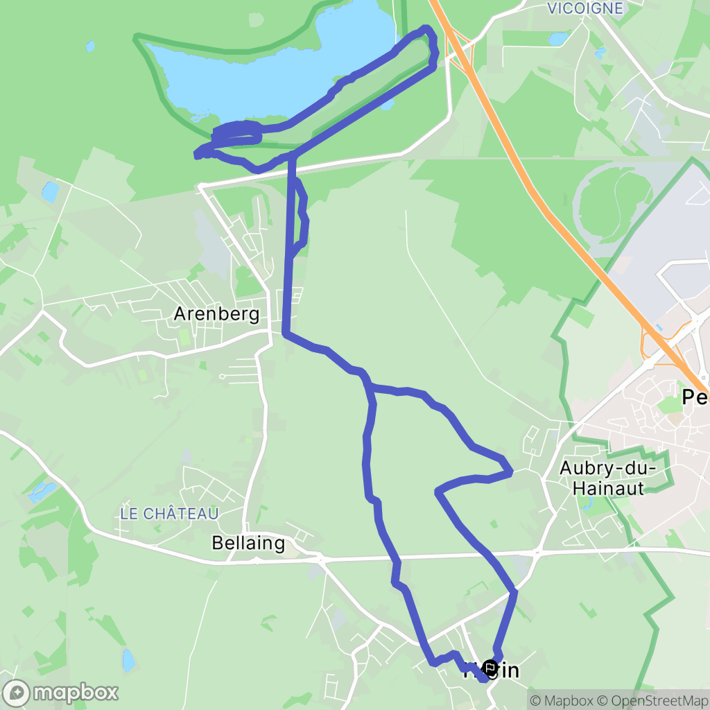 Hérin : carte du parcours de randonnée - France