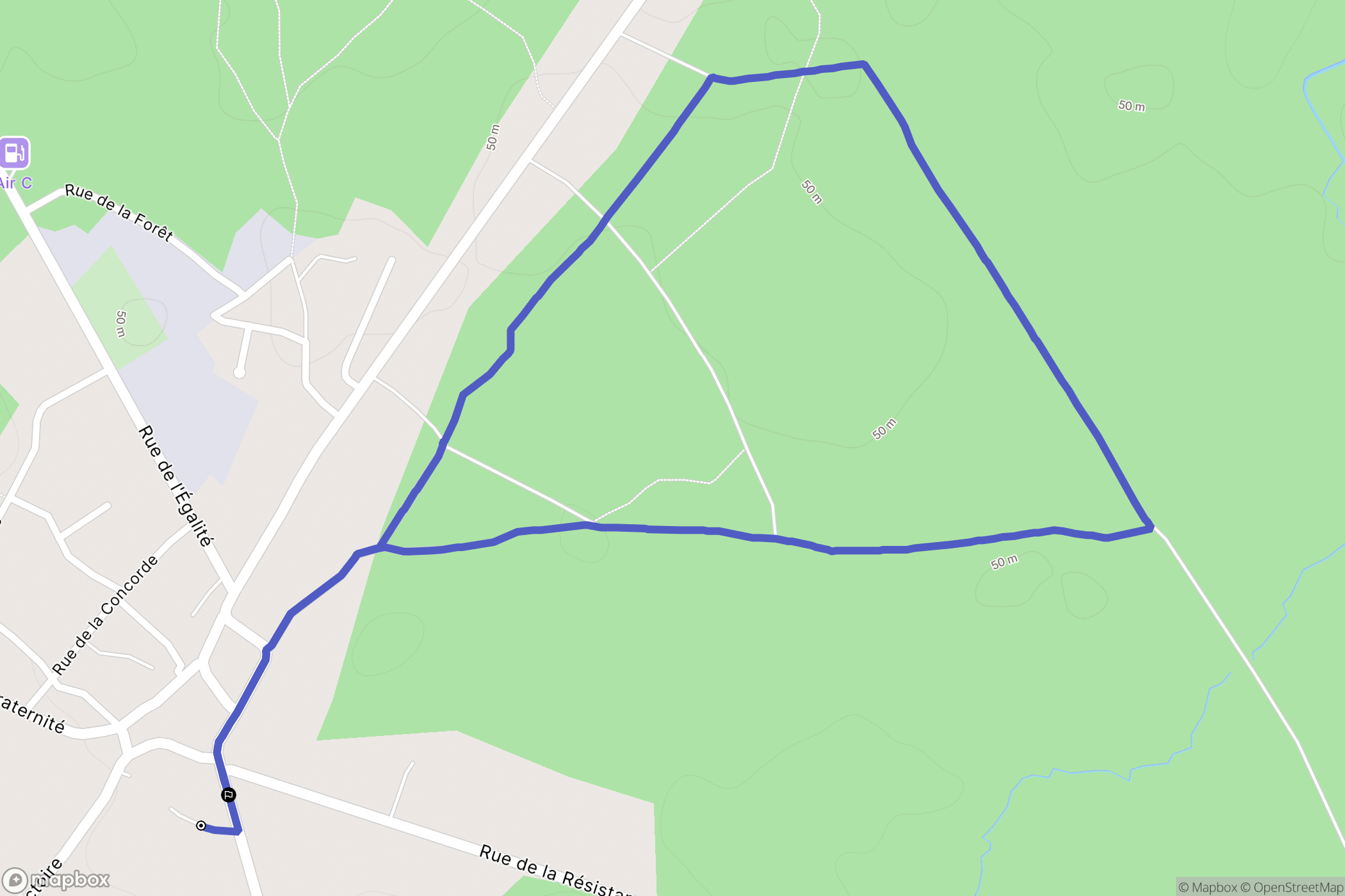 Préchac : carte du parcours de randonnée - France