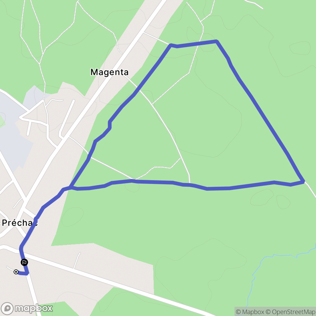 Préchac : carte du parcours de randonnée - France