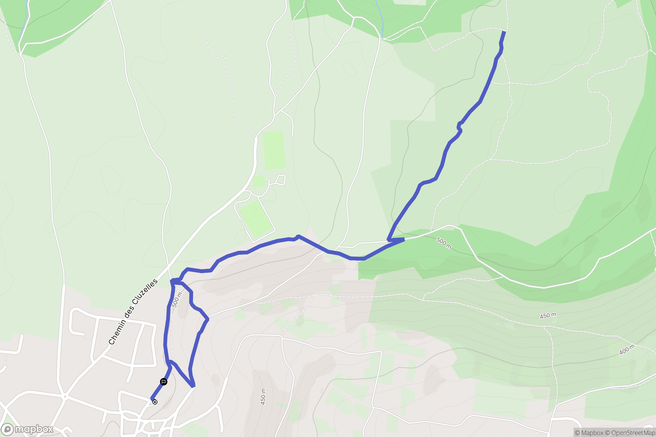 Châteaugay : carte du parcours de randonnée - France