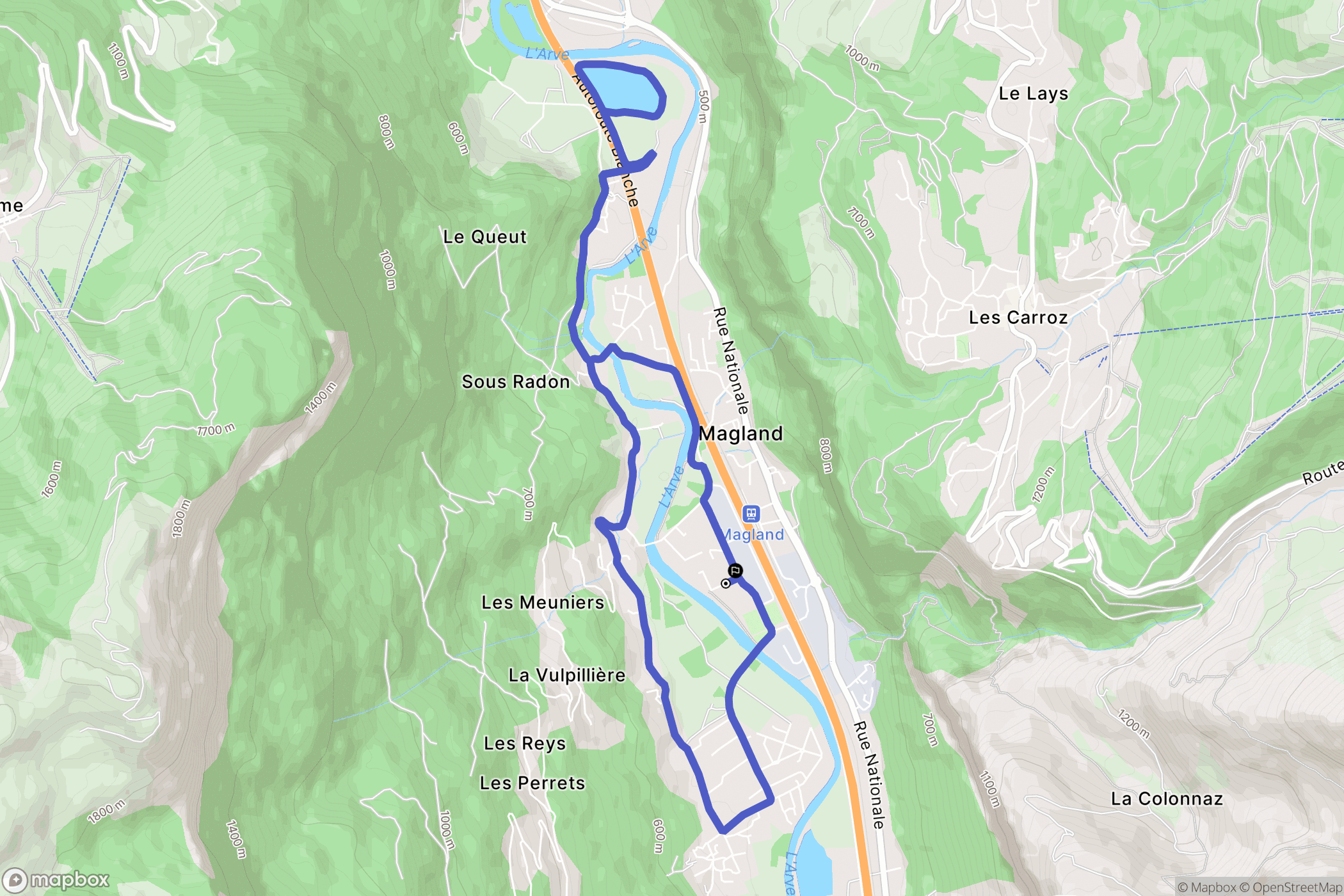 Magland : carte du parcours de randonnée - France
