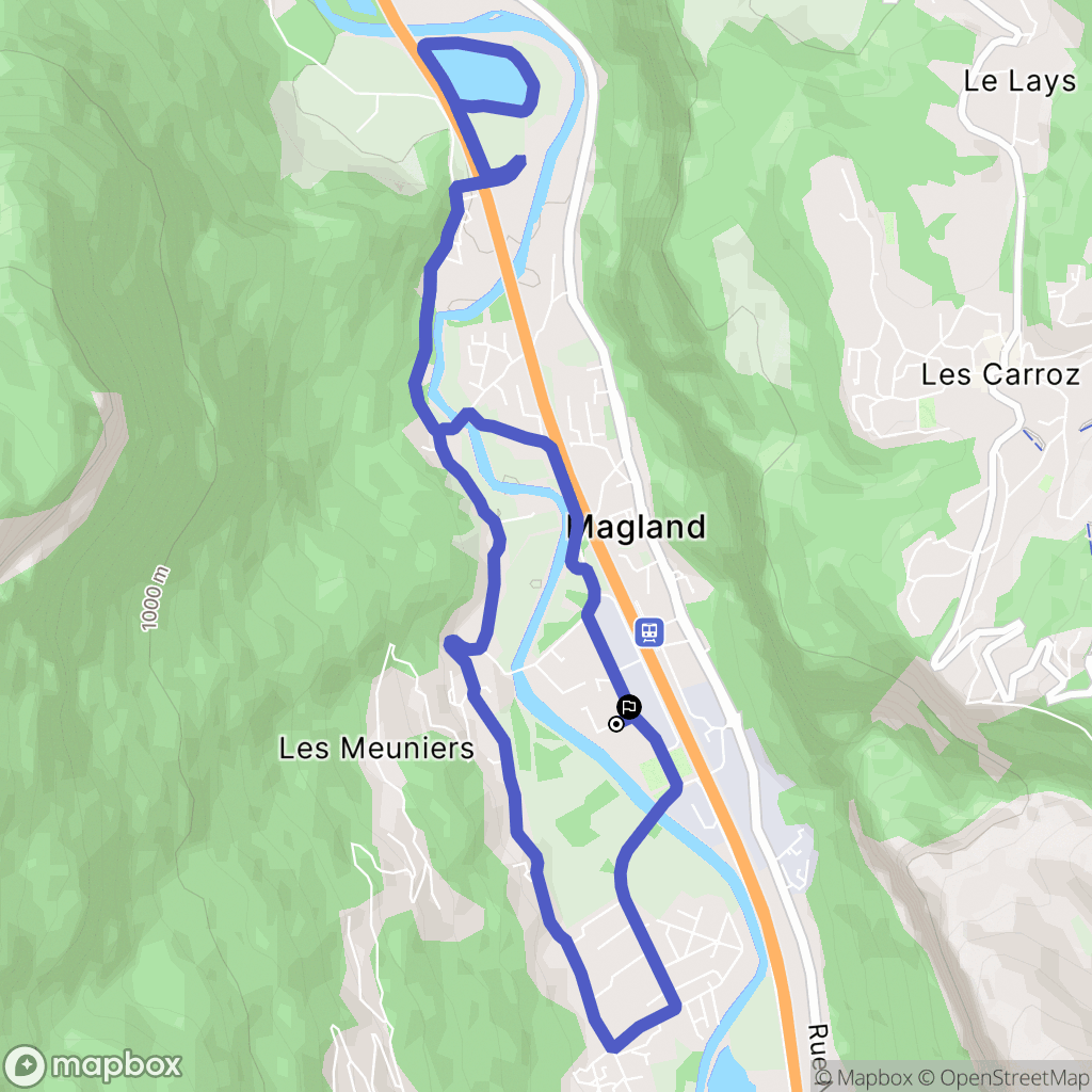Magland : carte du parcours de randonnée - France