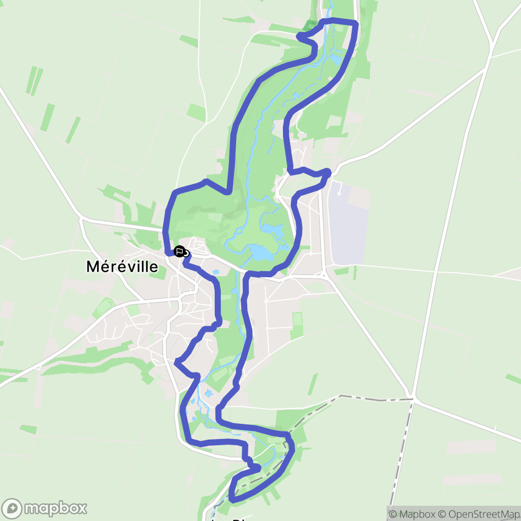 Le Mérévillois : carte du parcours de randonnée - France