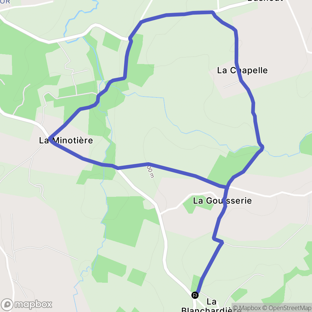 Noues de Sienne : carte du parcours de randonnée - France