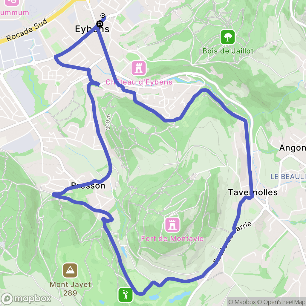 Eybens : carte du parcours de randonnée - France