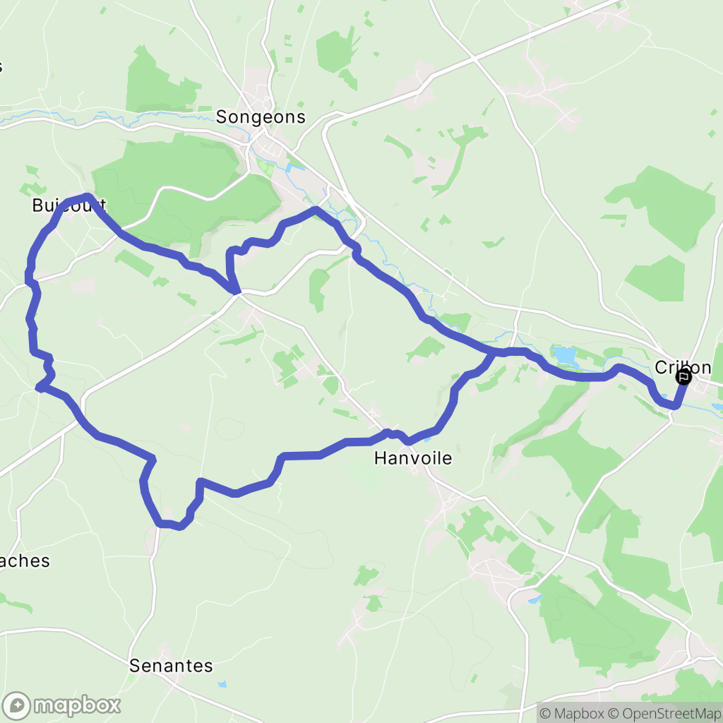 Crillon : carte du parcours de randonnée - France