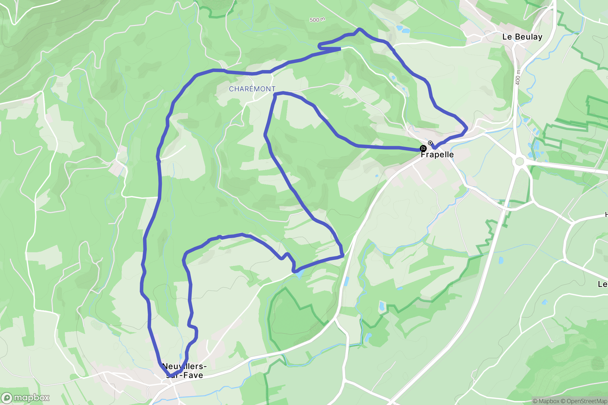 Frapelle : carte du parcours de randonnée - France