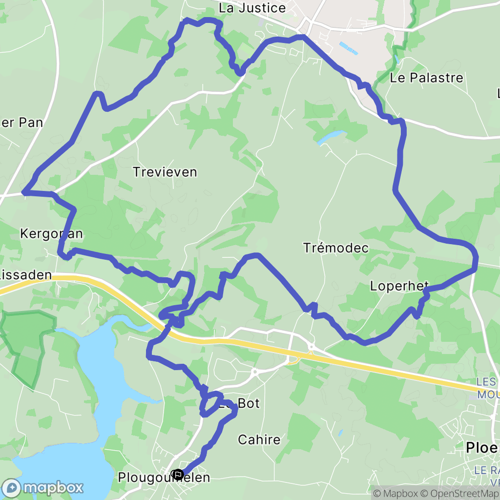 Plougoumelen : carte du parcours de randonnée - France
