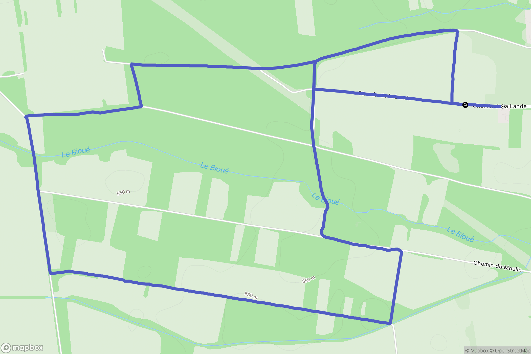 Tuzaguet : carte du parcours de randonnée - France