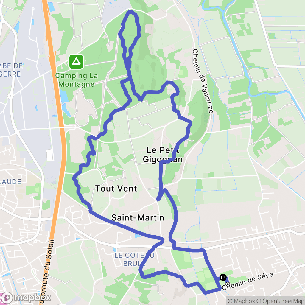 Entraigues-sur-la-Sorgue : carte du parcours de randonnée - France