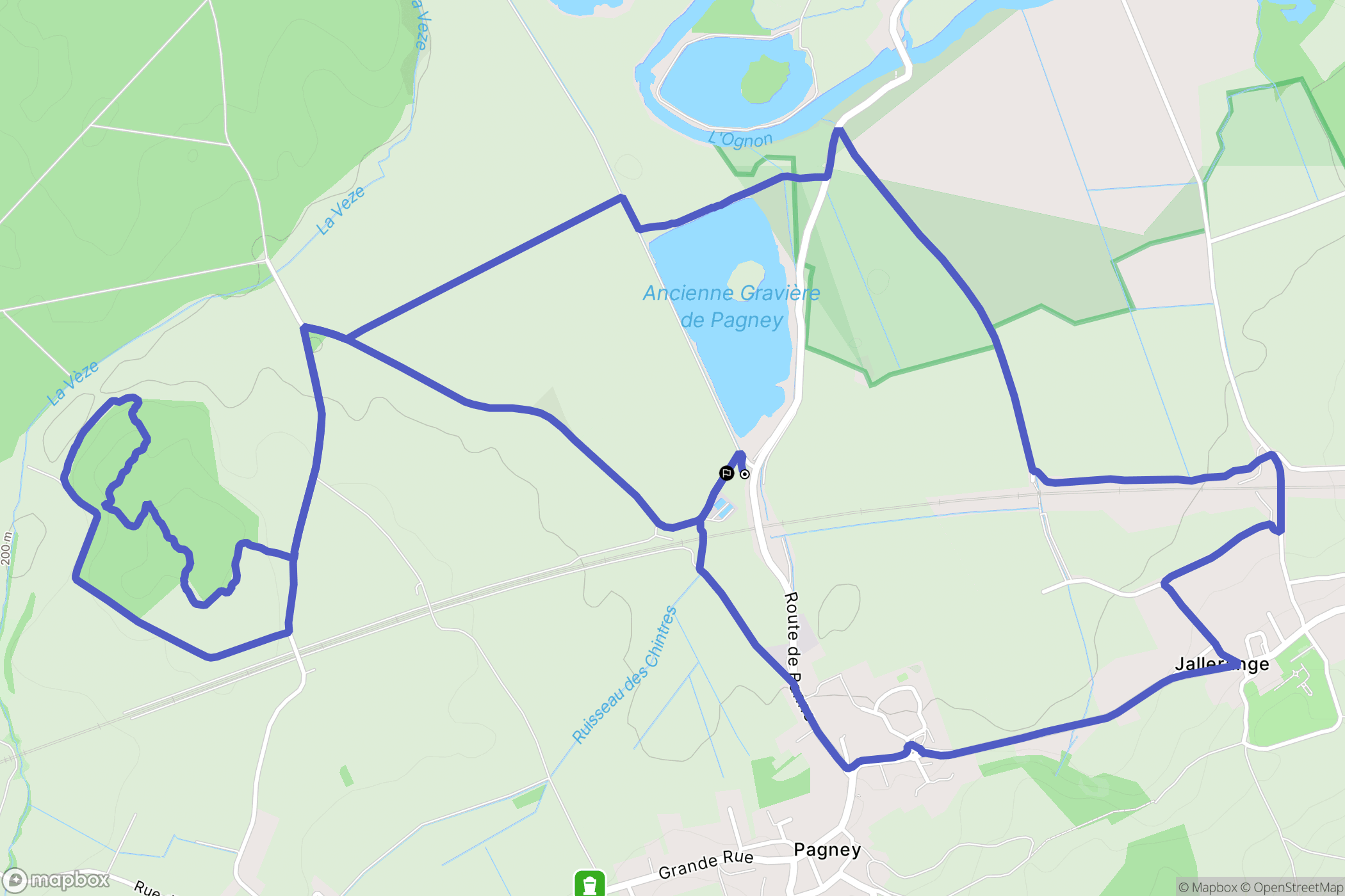 Pagney : carte du parcours de randonnée - France