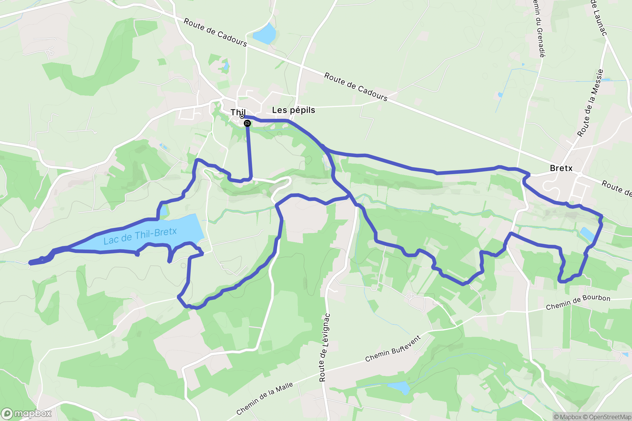 Thil : carte du parcours de randonnée - France