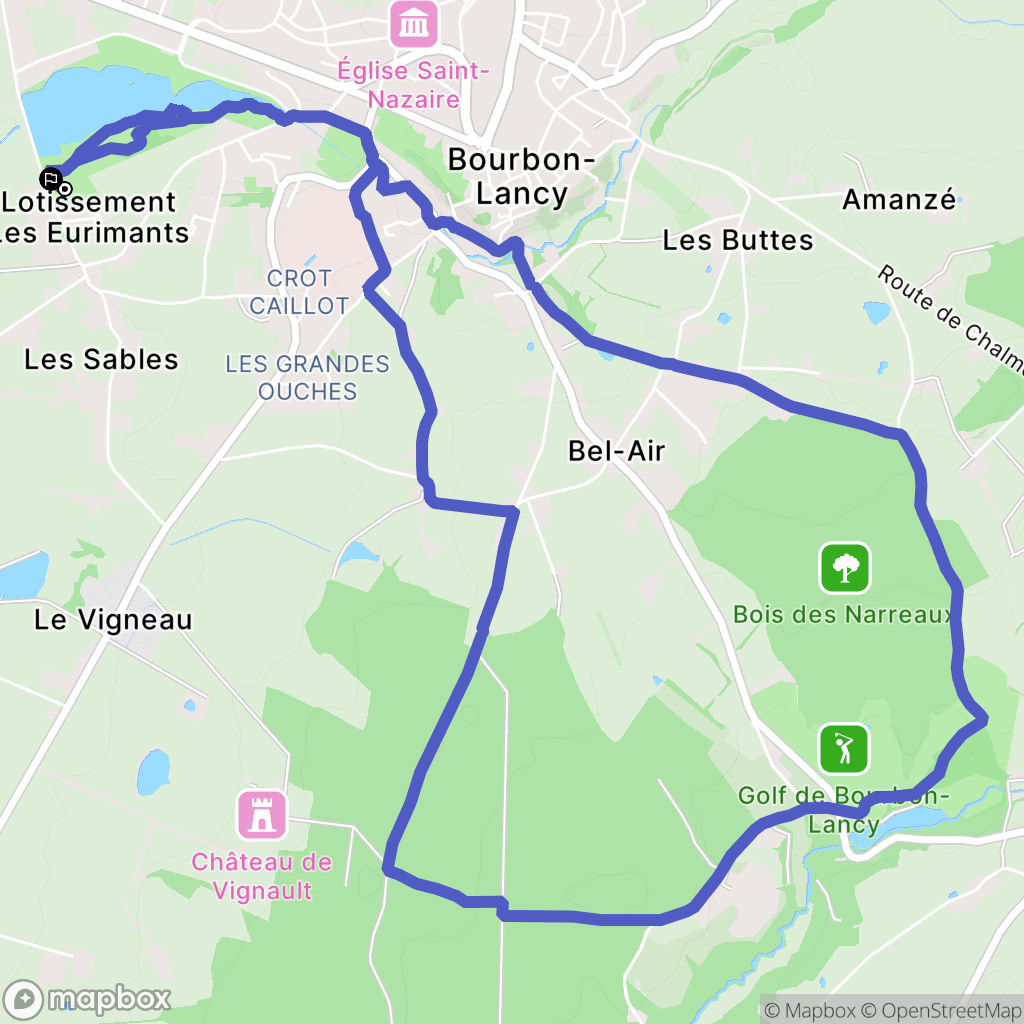 Bourbon-Lancy : carte du parcours de randonnée - France