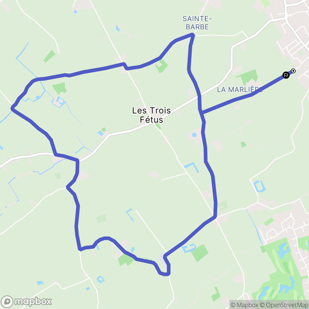 Linselles : carte du parcours de randonnée - France