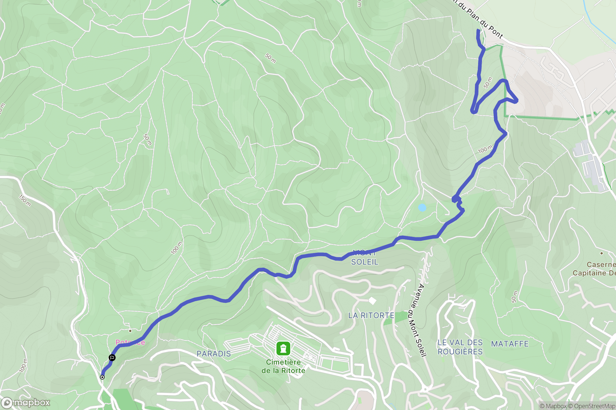 Hyères : carte du parcours de randonnée - France