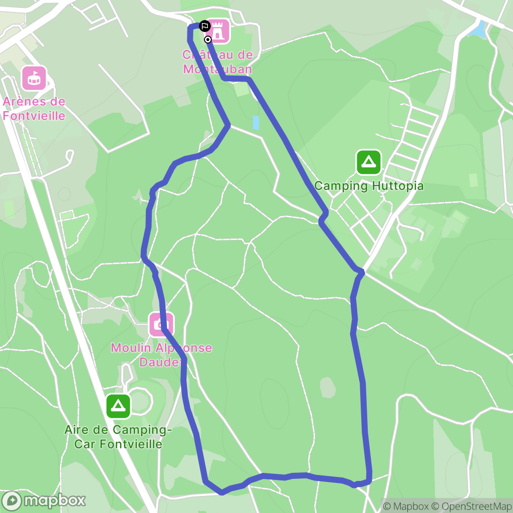 Fontvieille : carte du parcours de randonnée - France