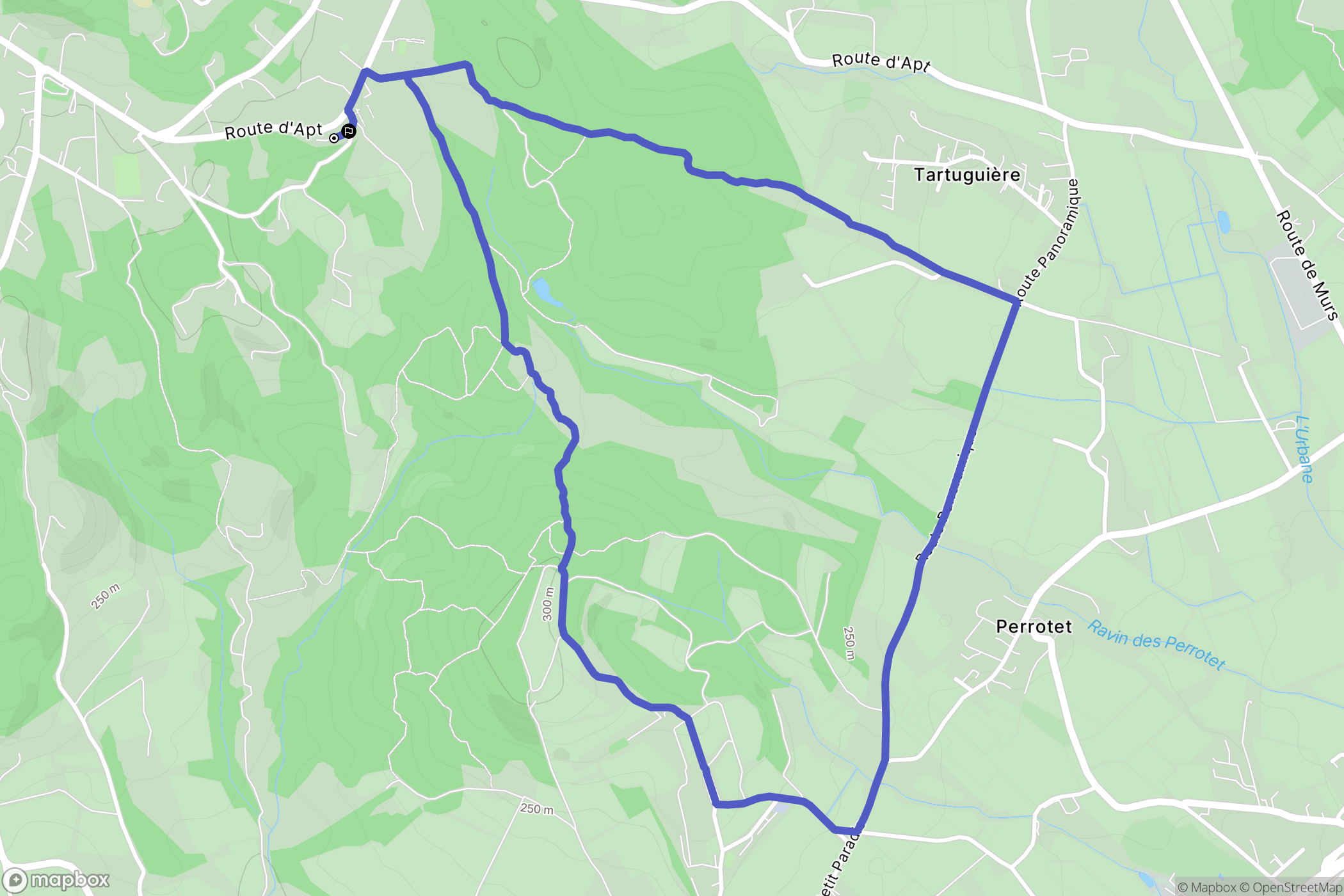 Roussillon : carte du parcours de randonnée - France