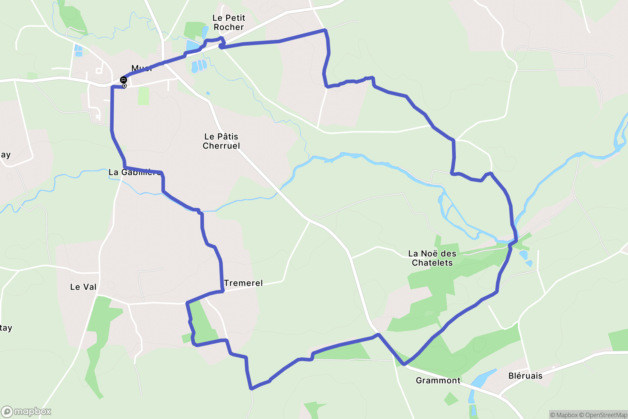 Muel : carte du parcours de randonnée - France