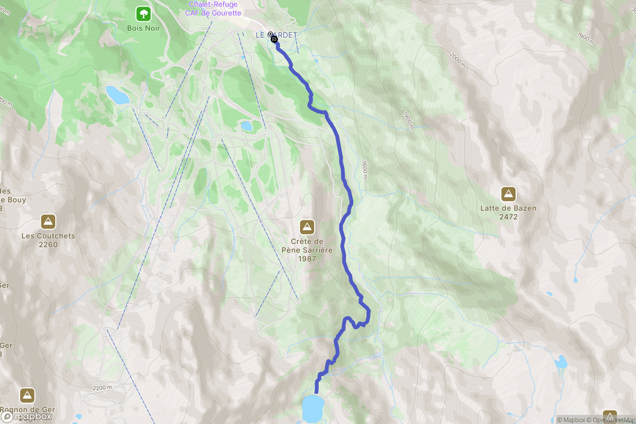 Eaux-Bonnes : carte du parcours de randonnée - France