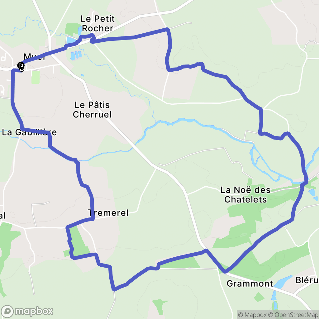 Muel : carte du parcours de randonnée - France