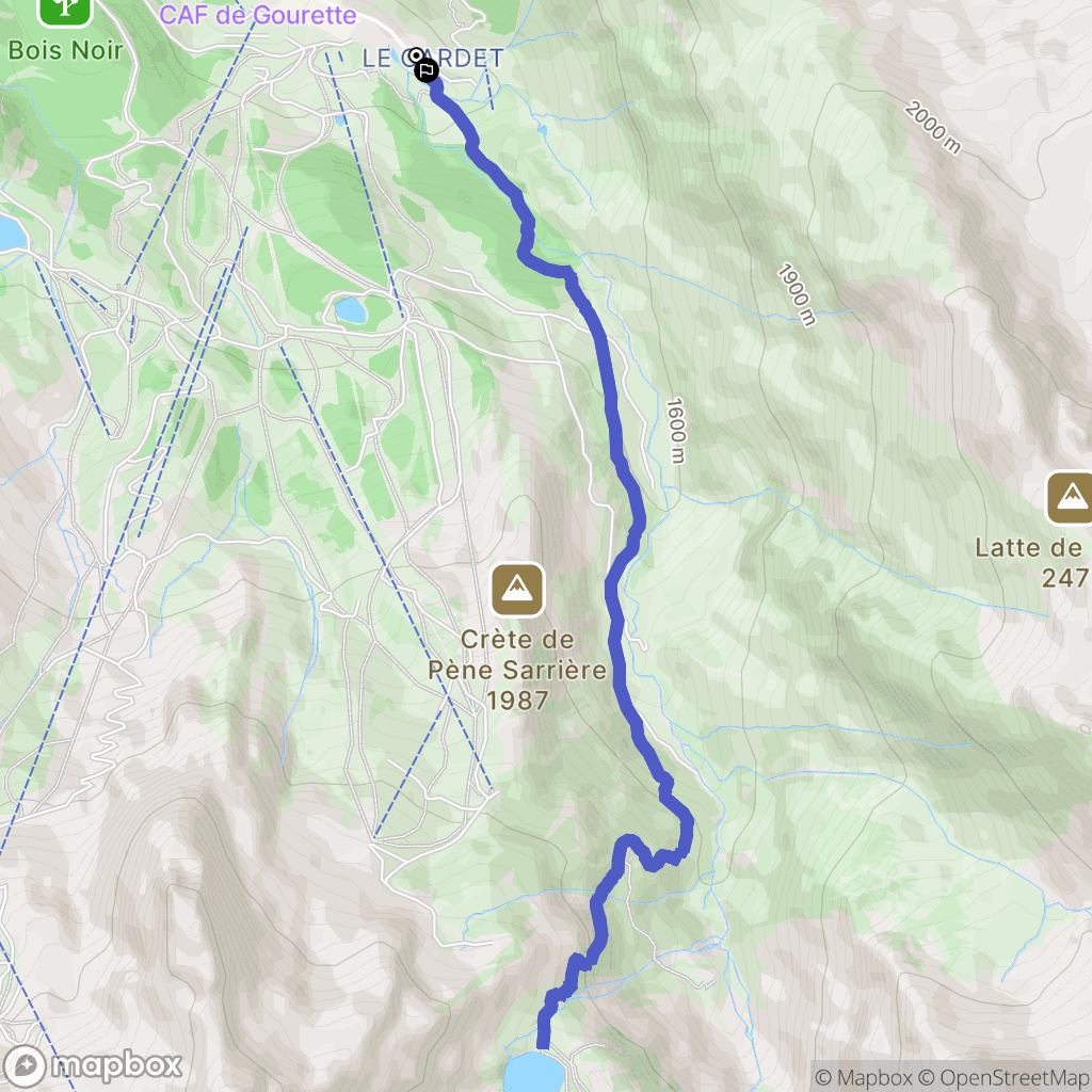 Eaux-Bonnes : carte du parcours de randonnée - France