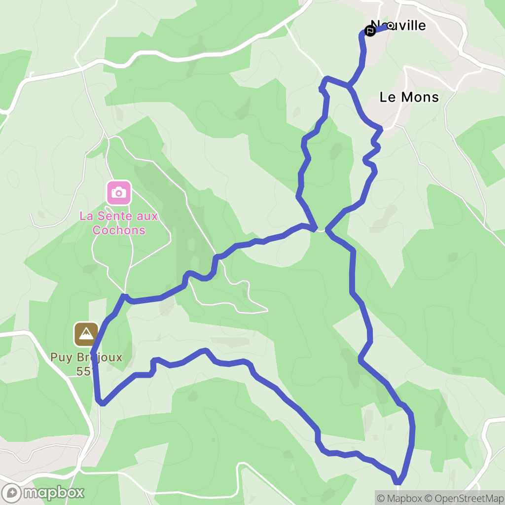 Neuville : carte du parcours de randonnée - France