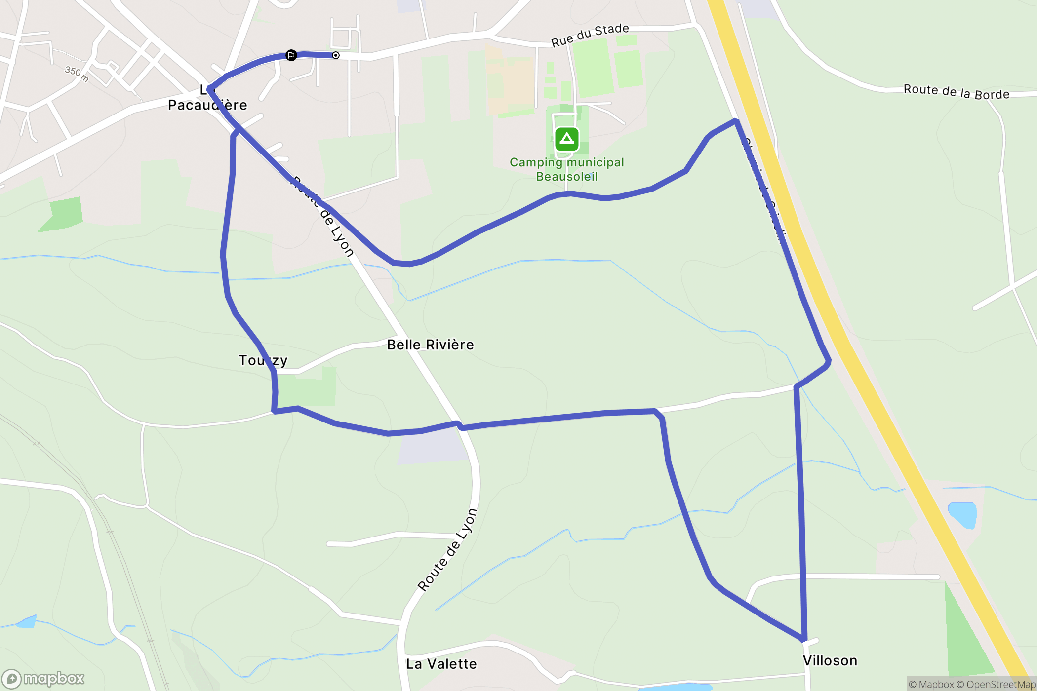 La Pacaudière : carte du parcours de randonnée - France