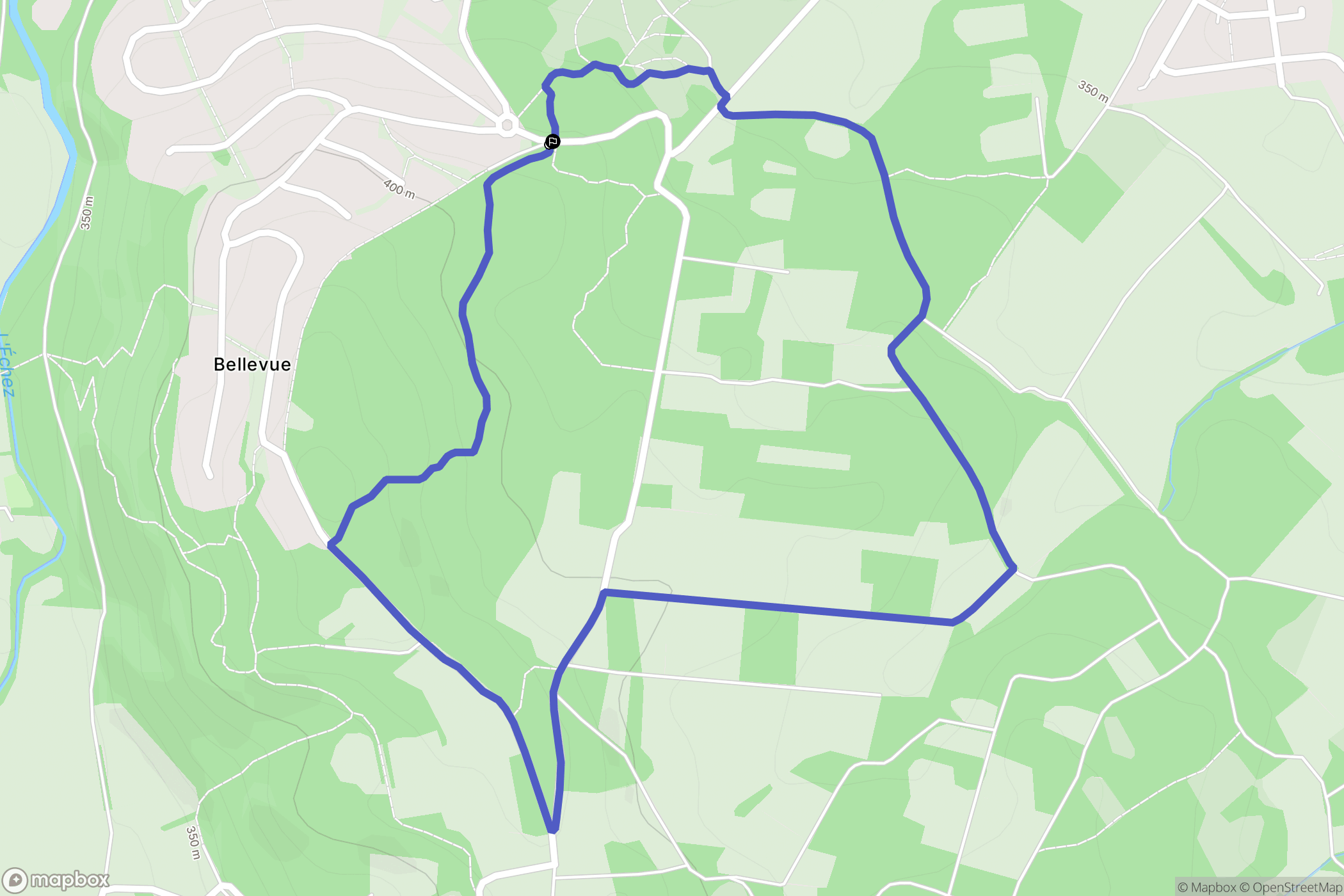 Louey : carte du parcours de randonnée - France