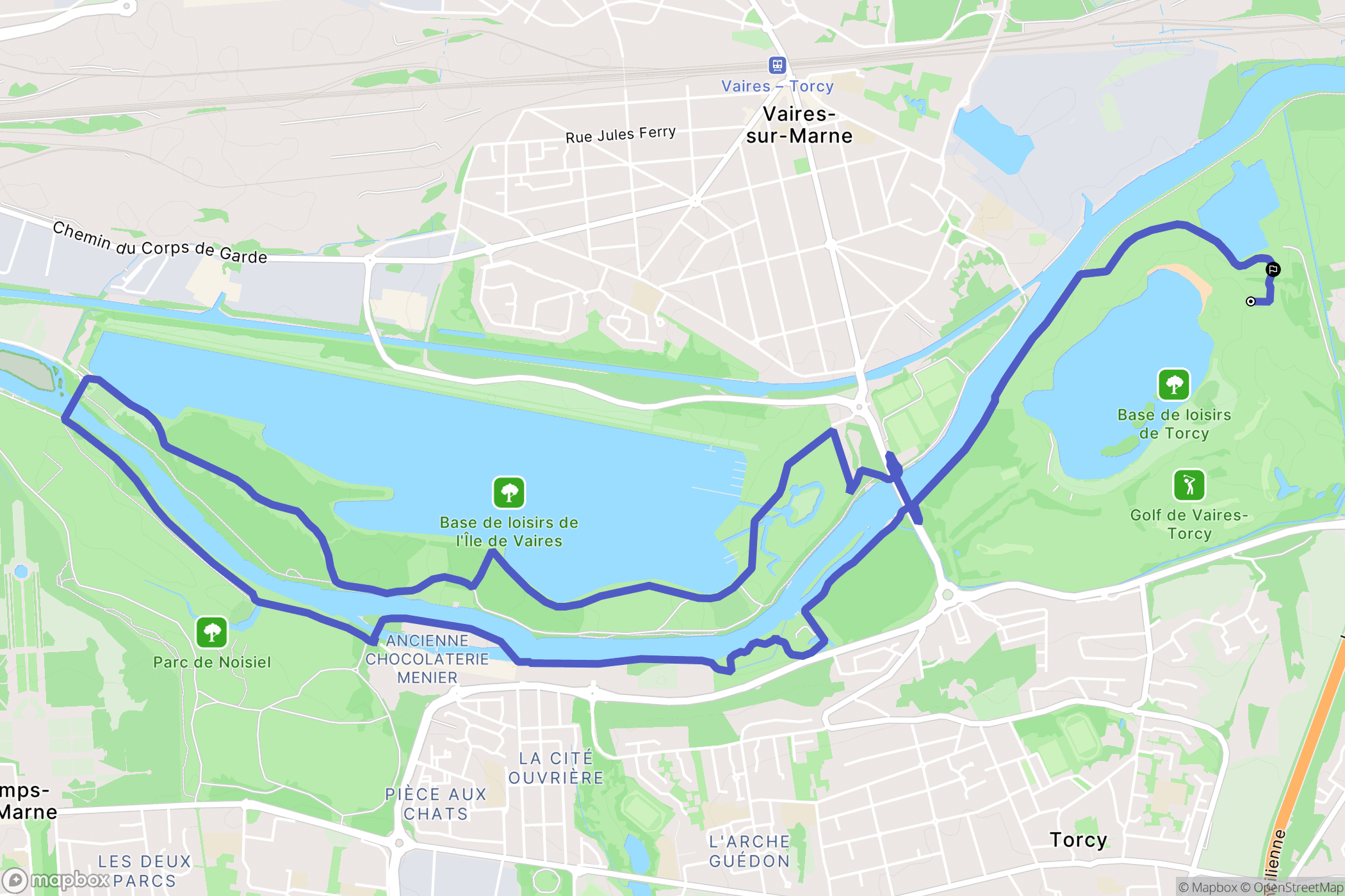 Torcy : carte du parcours de randonnée - France