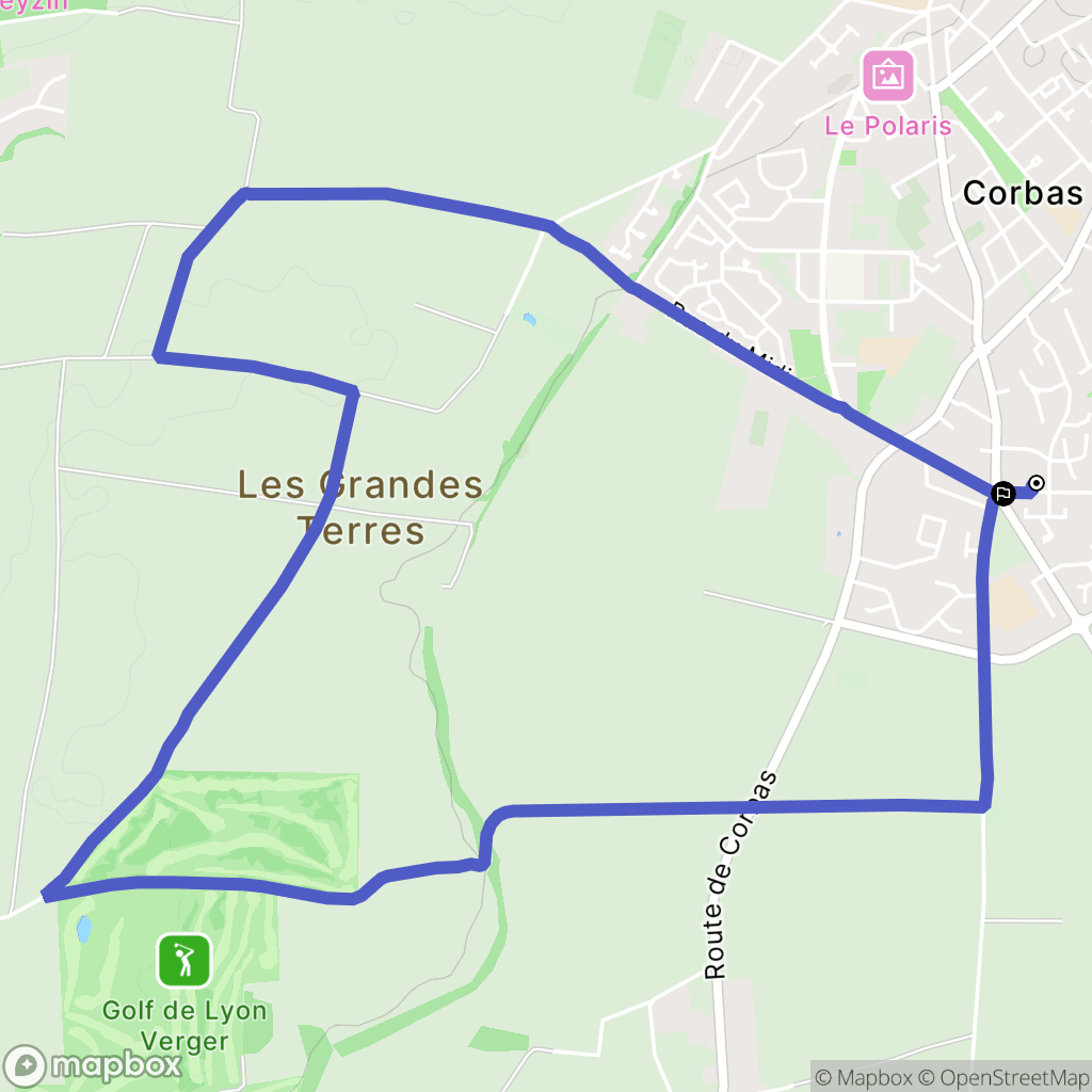 Corbas : carte du parcours de randonnée - France