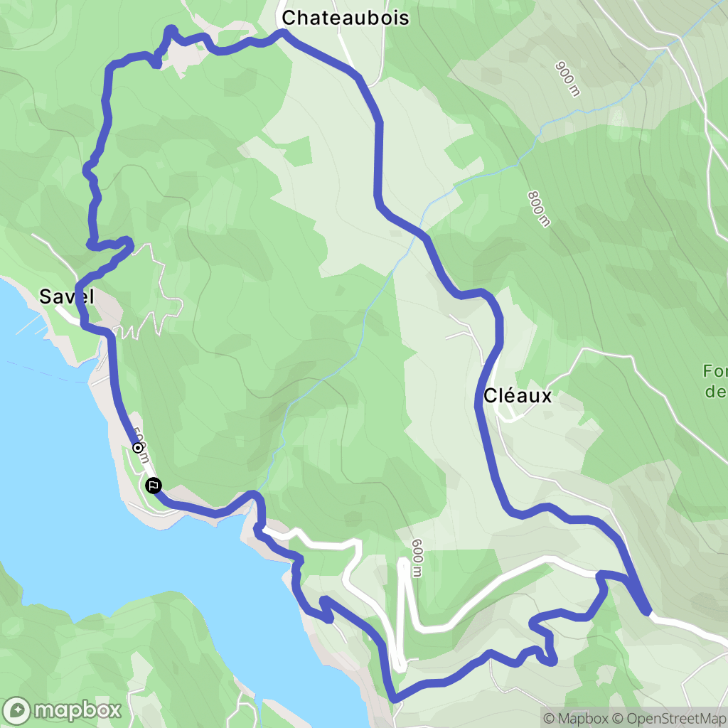Mayres-Savel : carte du parcours de randonnée - France