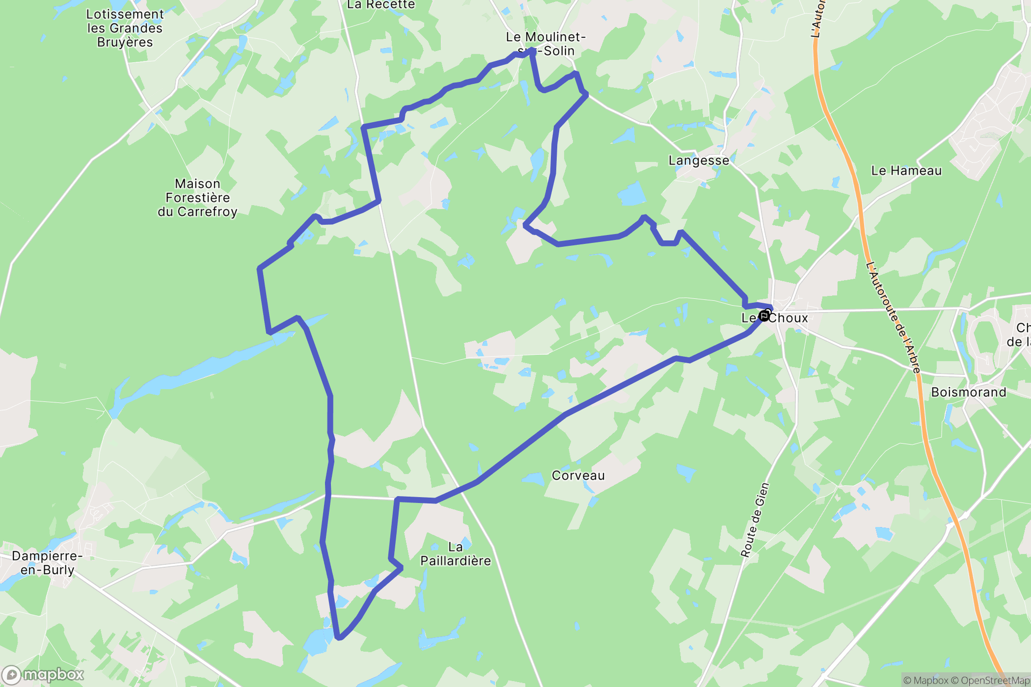 Les Choux : carte du parcours de randonnée - France