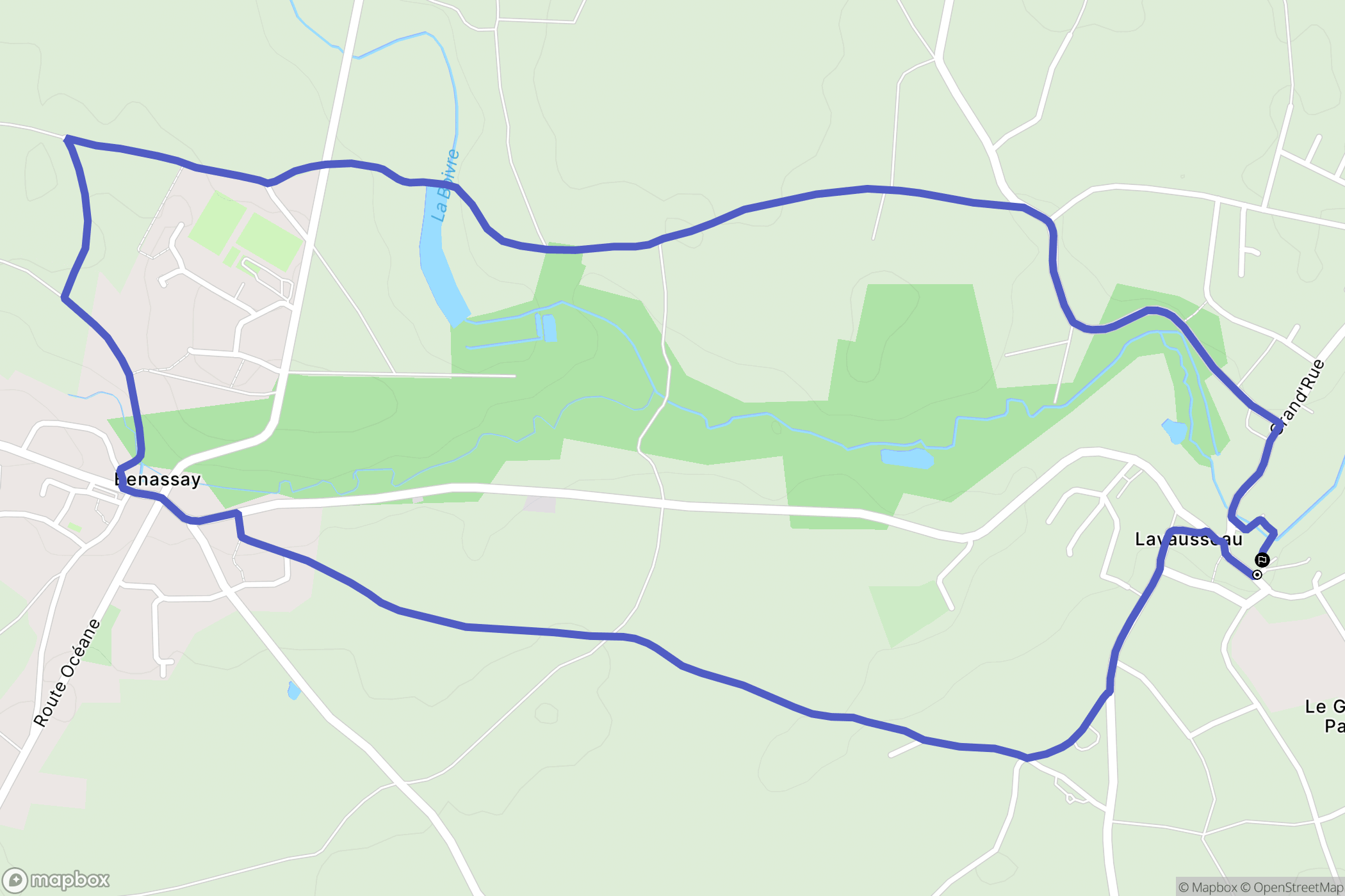 Boivre-la-Vallée : carte du parcours de randonnée - France