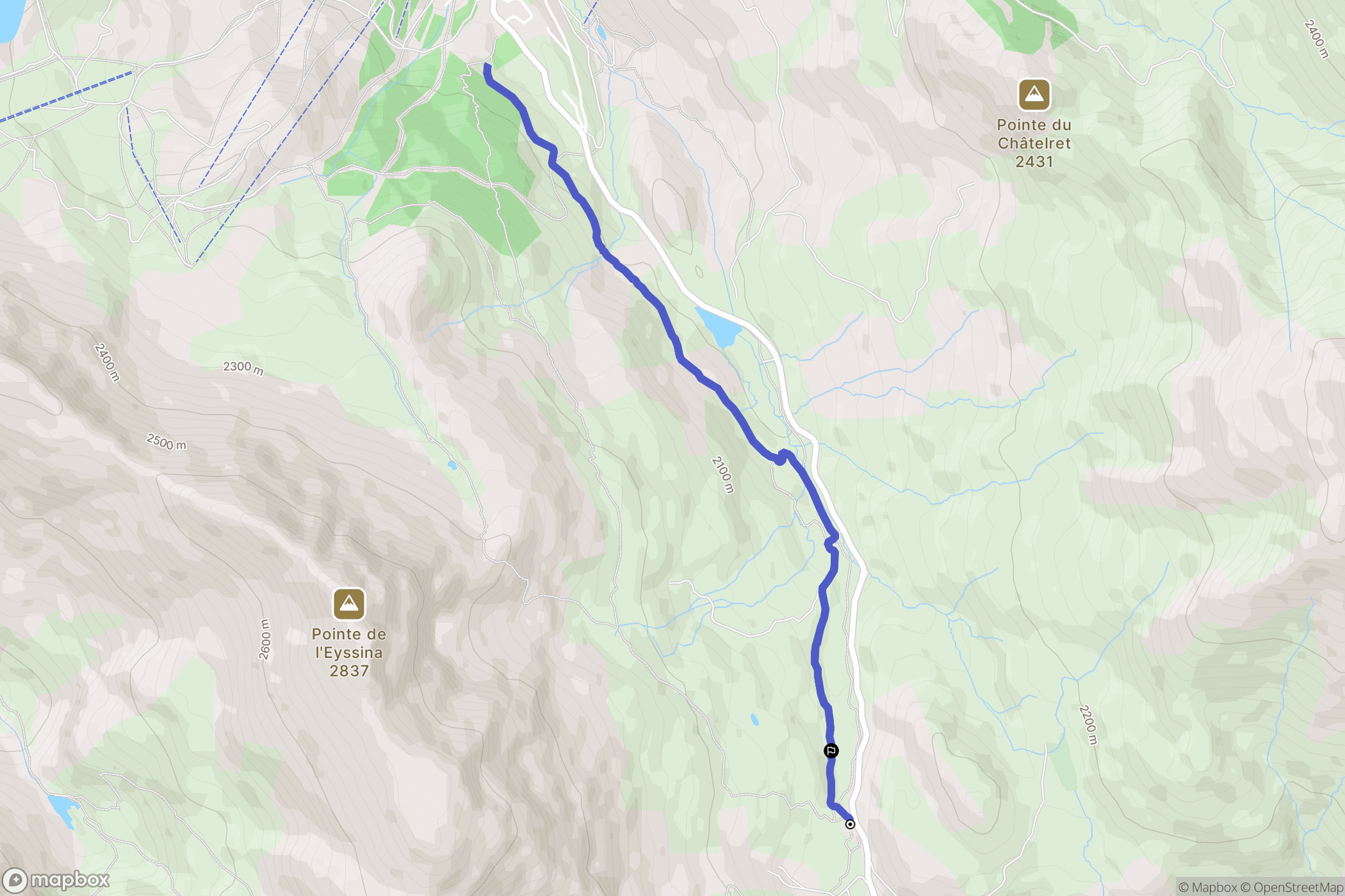 Vars : carte du parcours de randonnée - France
