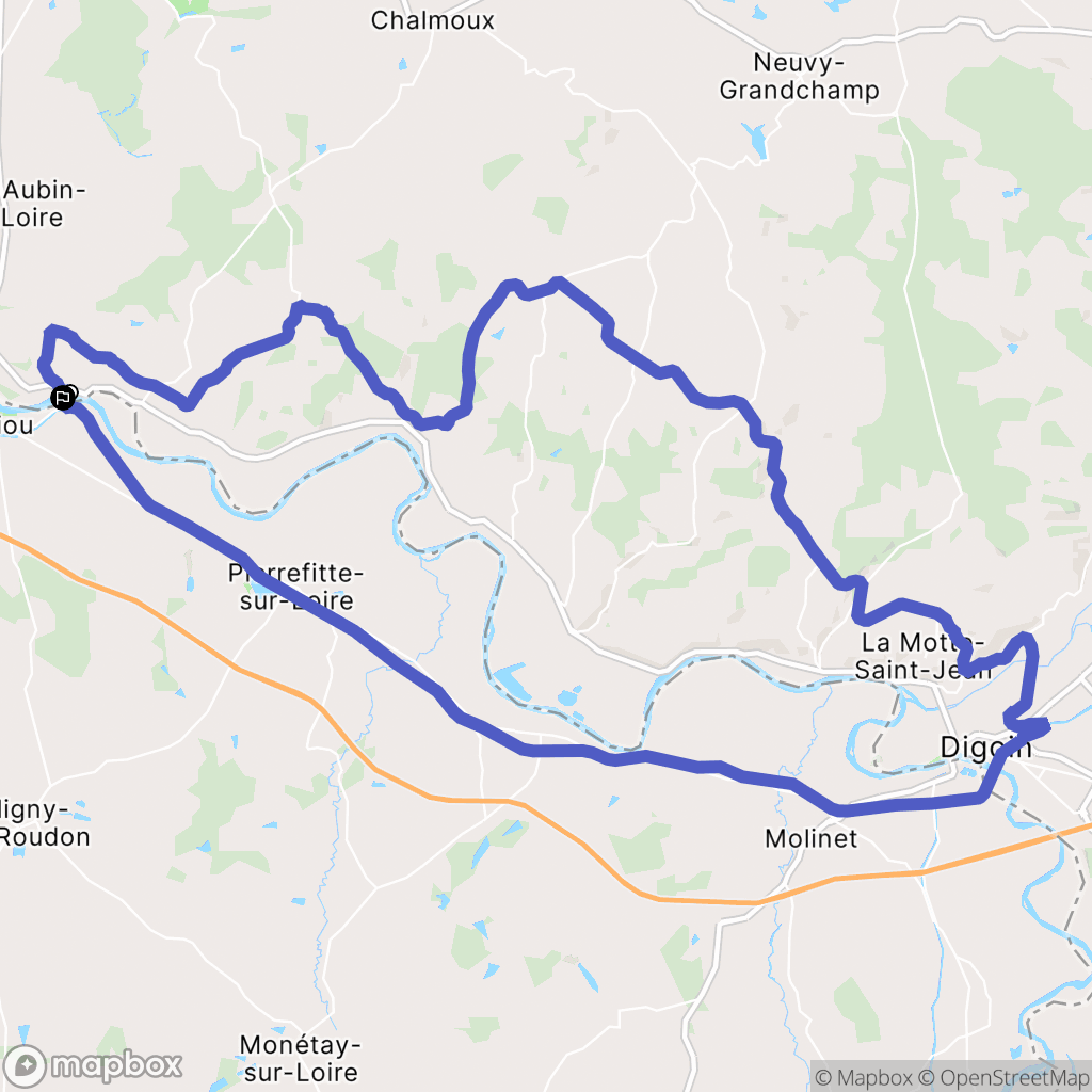 Gilly-sur-Loire : carte du parcours de randonnée - France