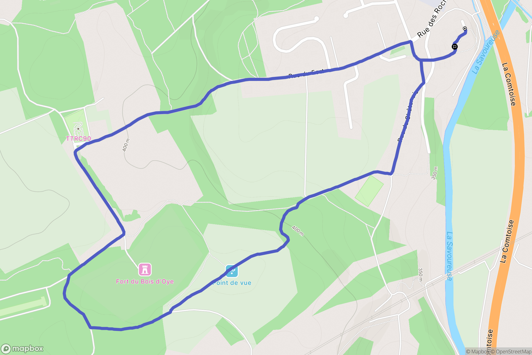 Bermont : carte du parcours de randonnée - France