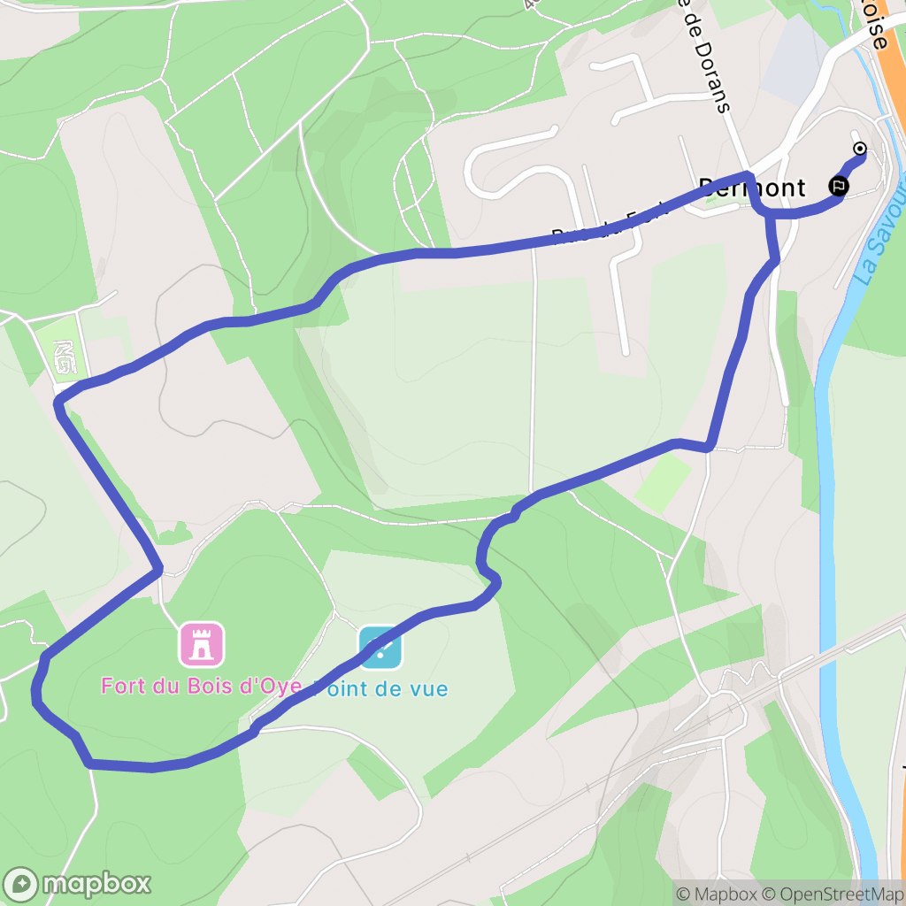 Bermont : carte du parcours de randonnée - France