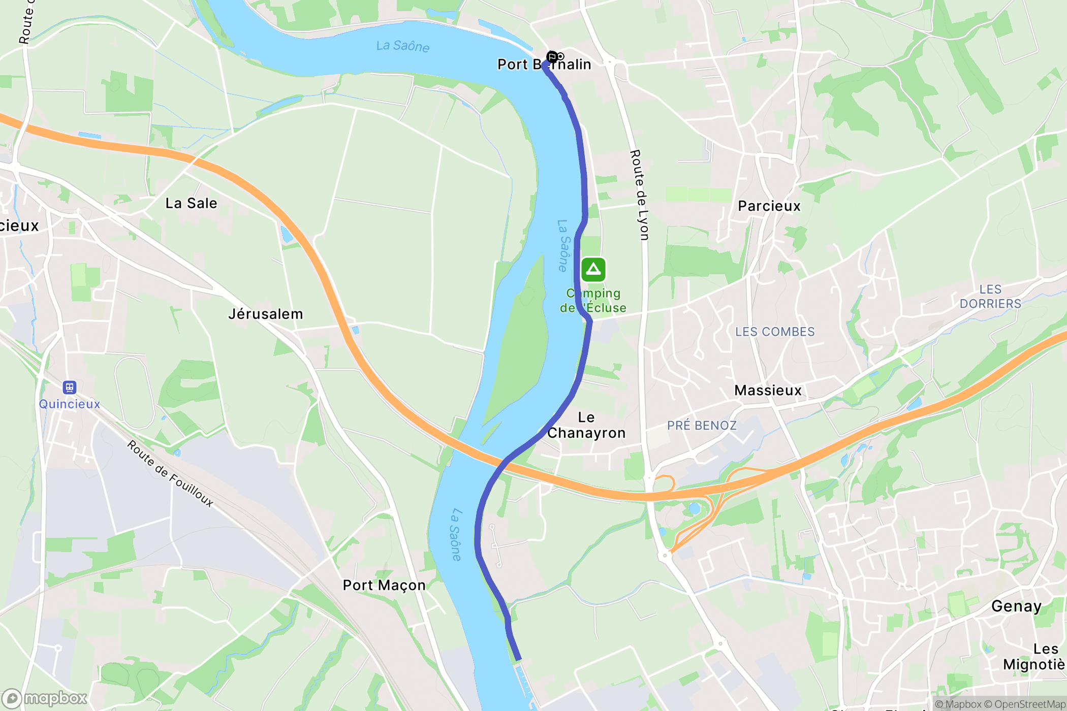 Reyrieux : carte du parcours de randonnée - France